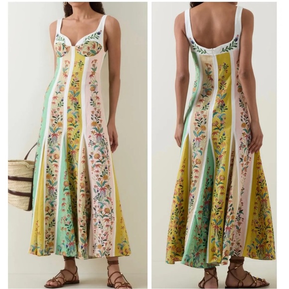 Christian Lacroix Dresses & Skirts - NWOT - Christian Lacroix - Floral Embroidered Strapless Linen Maxi Dress- Size 8